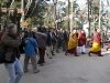 Graham Day and Suresh Rajamani filming the Dalai Lama at the Central Temple in Dharamsala